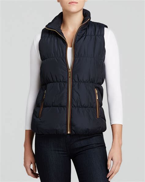 michael kors striped puffer vest|Michael Kors down vest women.